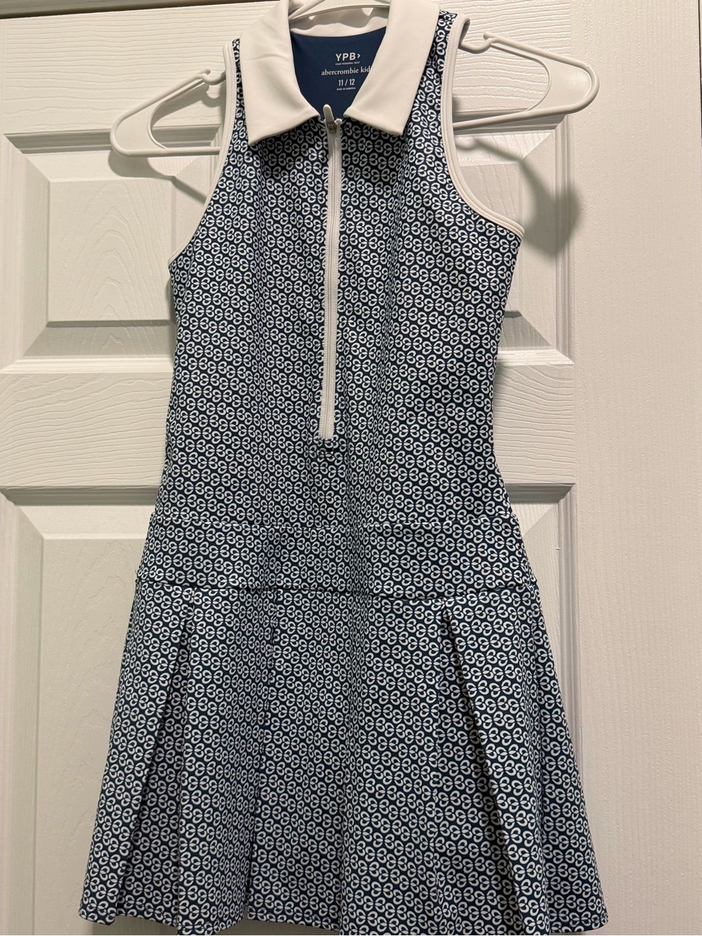 abercrombie kids Navy & White Zip-Front Collared Tennis Dress